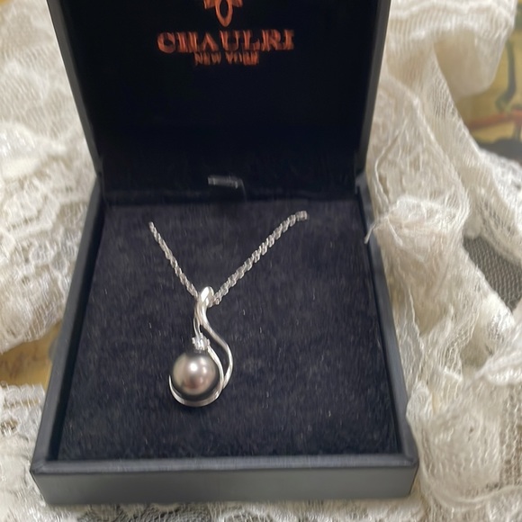 Chaulri Tahitian Black Pearl Pendant Sterling 925 Necklace - Picture 16 of 16